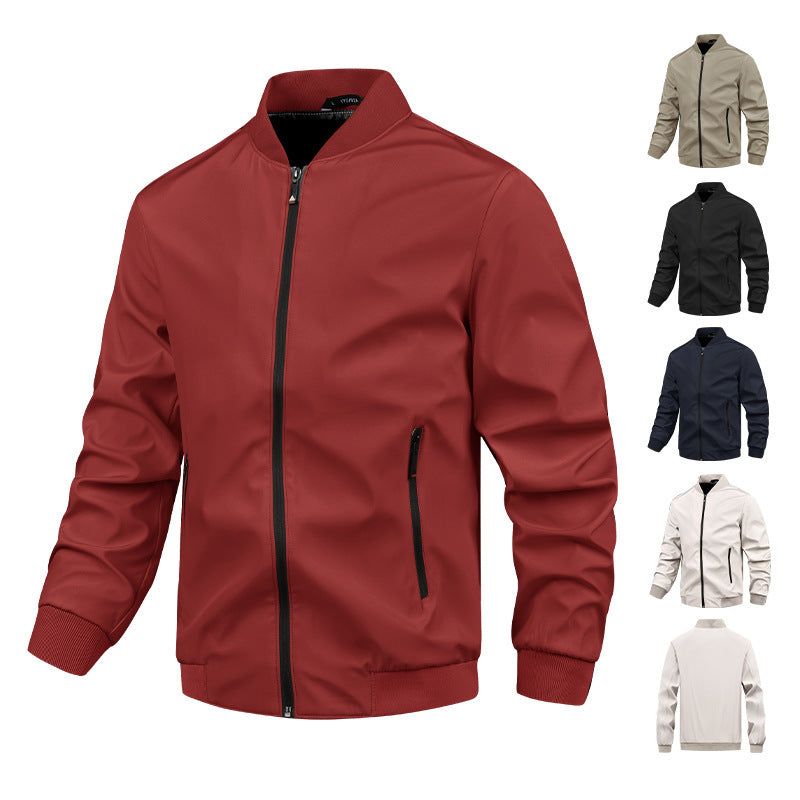 Herren moderne Bomberjacke mit elastischem Bündchen und praktischen Taschen Drune