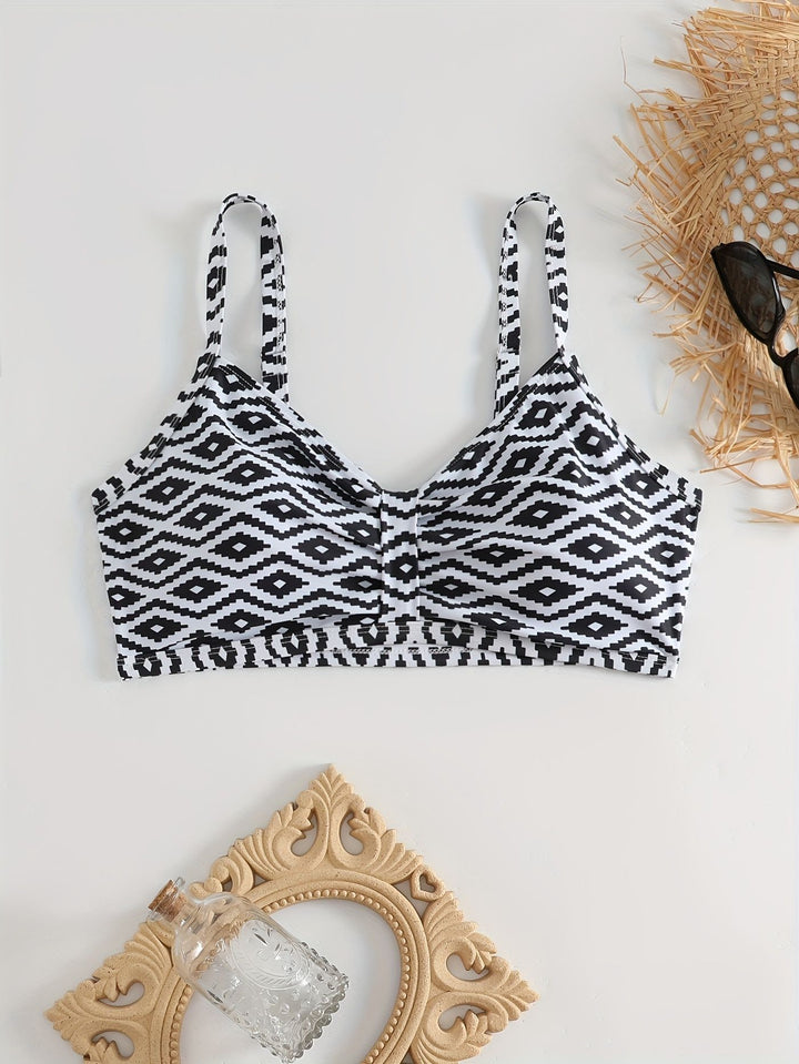 Damen Triangel-Bikini Oberteil mit modernem grafischen Muster Drune