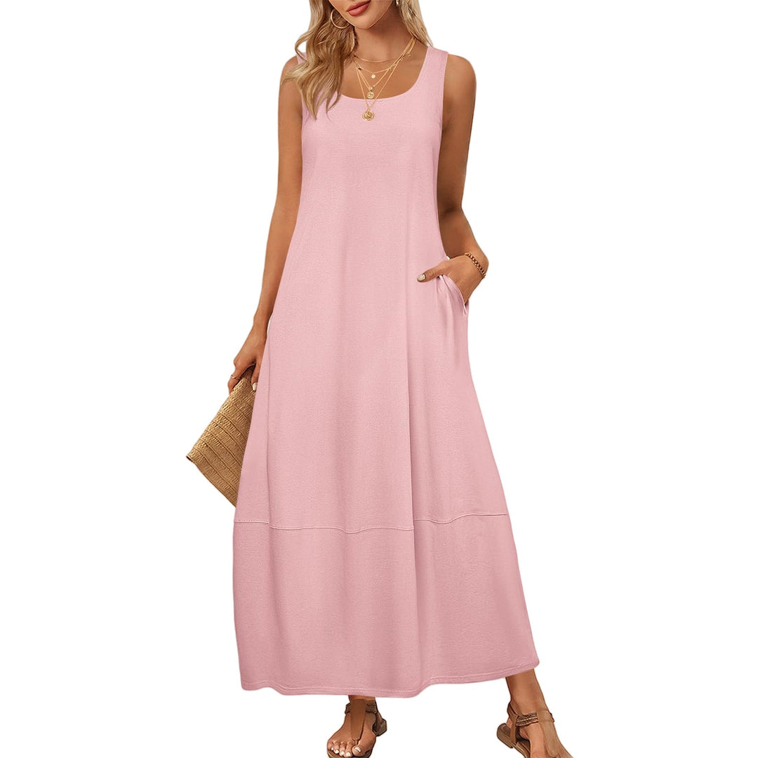 Damen Maxikleid im entspannten Schnitt mit praktischen Taschen Drune