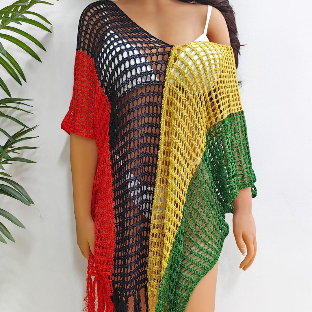 Damen luftig-transparenter Strandponcho Drune