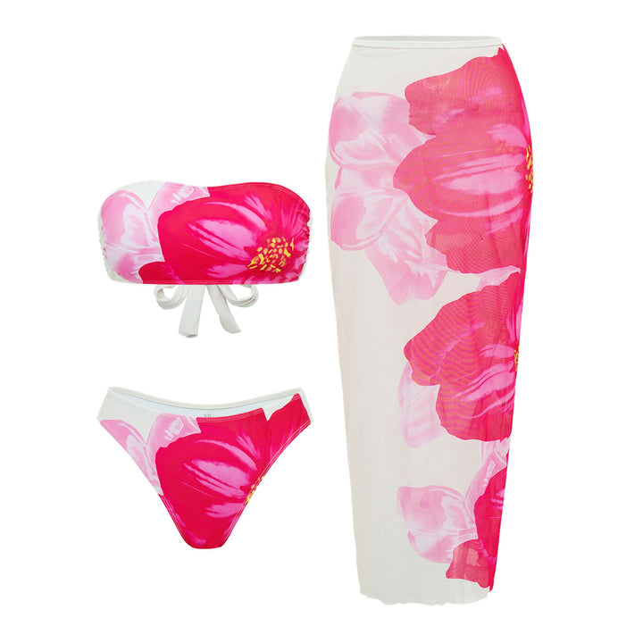 Damen Strand-Bikini-Set mit lässigem Maxi-Rock Drune