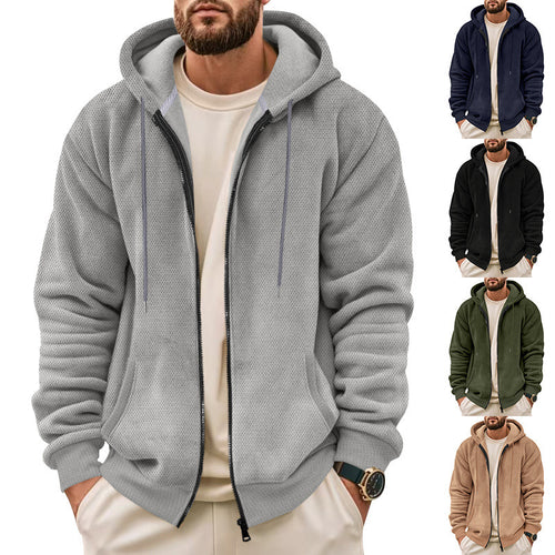 Herren sportliche Kapuzenjacke aus atmungsaktivem Material mit seitlichen Reißverschlusstaschen Drune