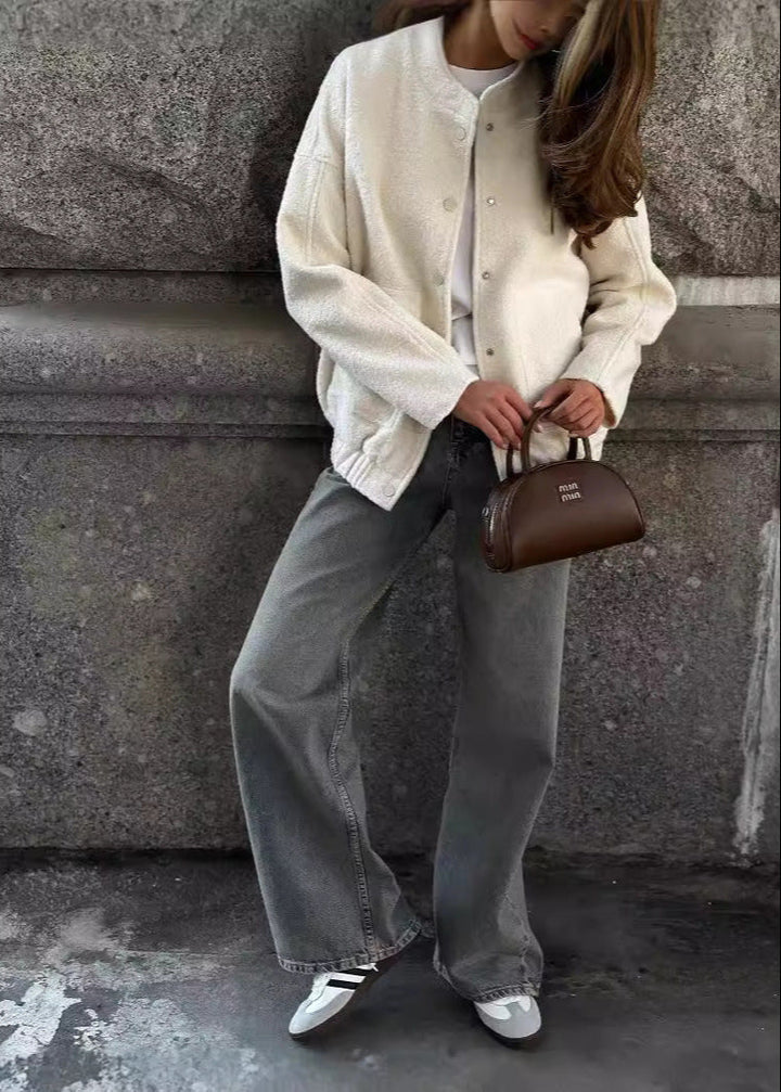 Drune | Strukturiertes Fleece Snap-Button Jacke