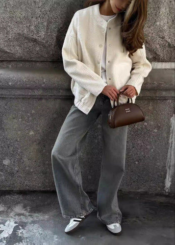 Drune | Strukturiertes Fleece Snap-Button Jacke