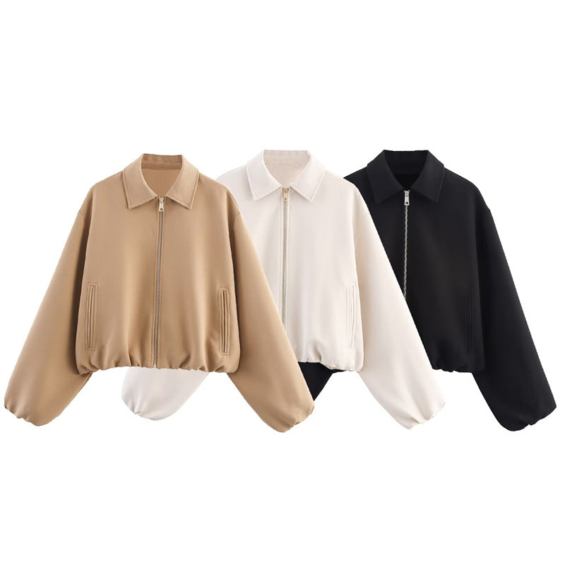 Damen Sportliche Windjacke mit hohem Kragen und praktischen Taschen Drune