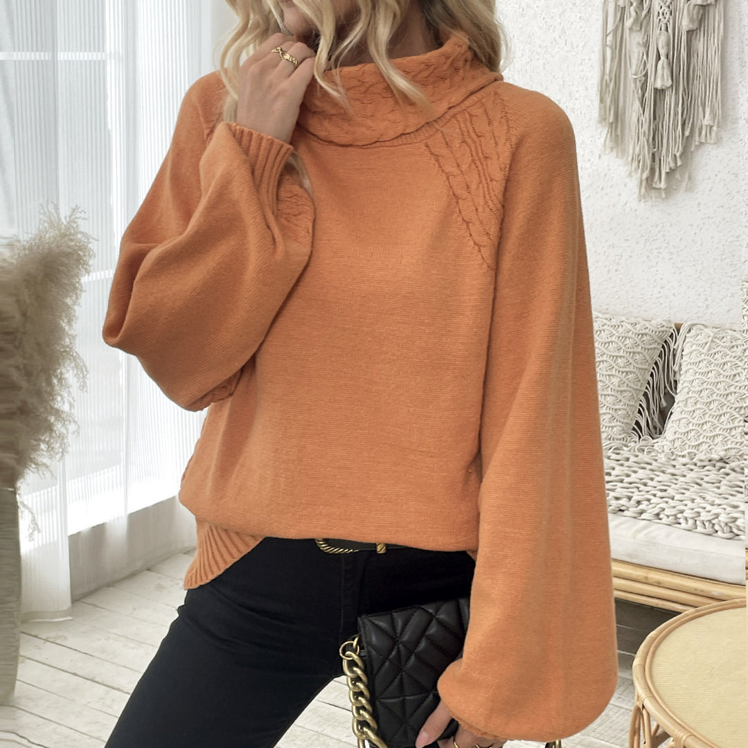 Damen Pullover mit rollkragen und strukturiertem Zopfdesign Drune
