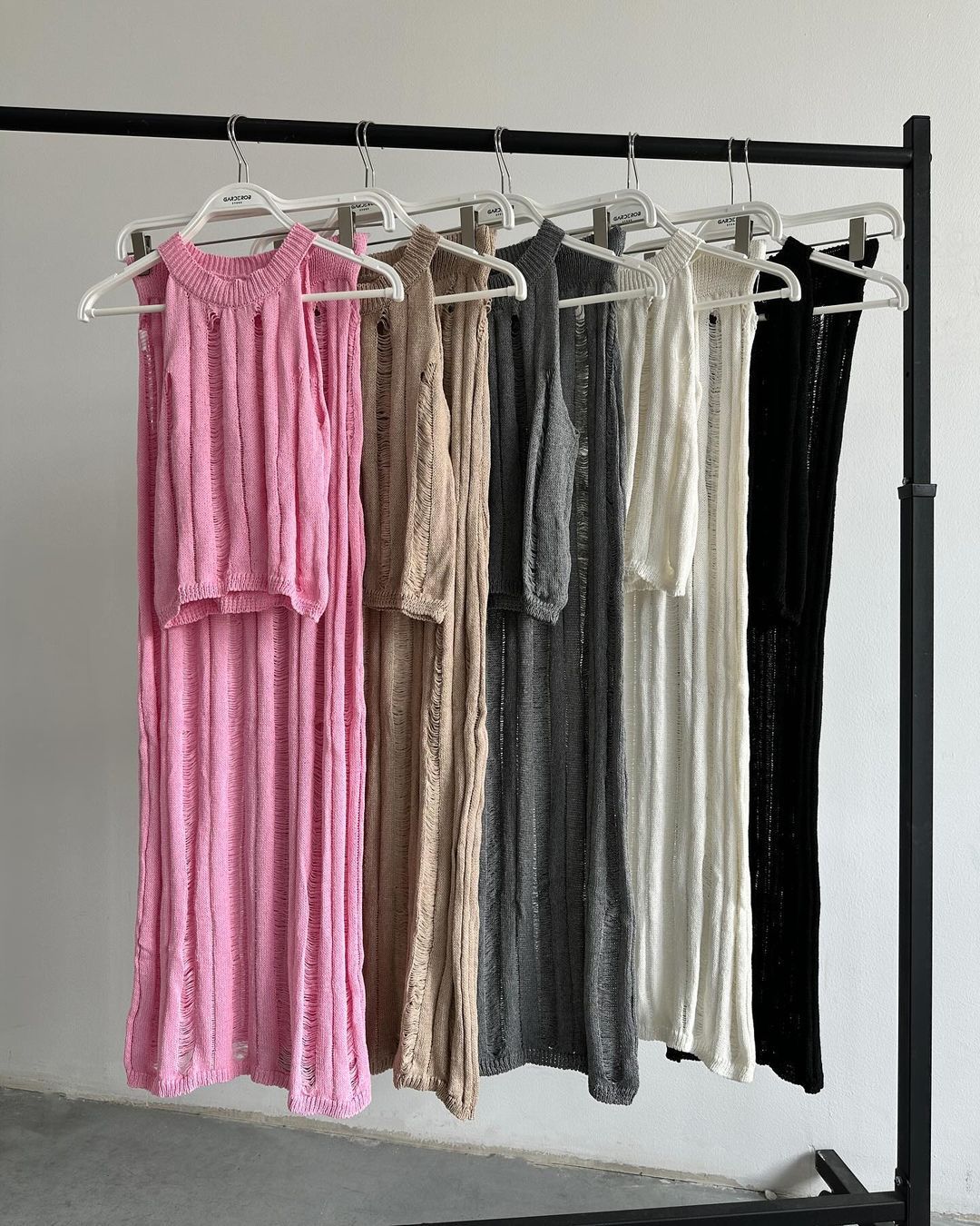 Damen Zweiteiliges Outfit mit elegantem Strickmuster Drune