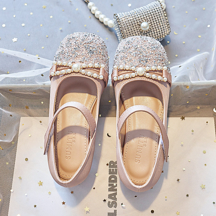 Mädchen Ballerinas mit Perlenschmuck und Glitzer Drune