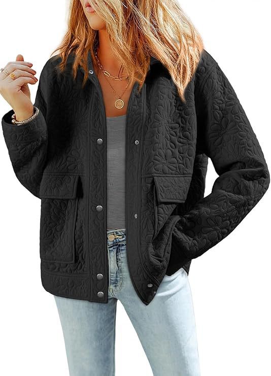 Damen Steppjacke mit praktischen aufgesetzten Taschen und floralem Muster Drune