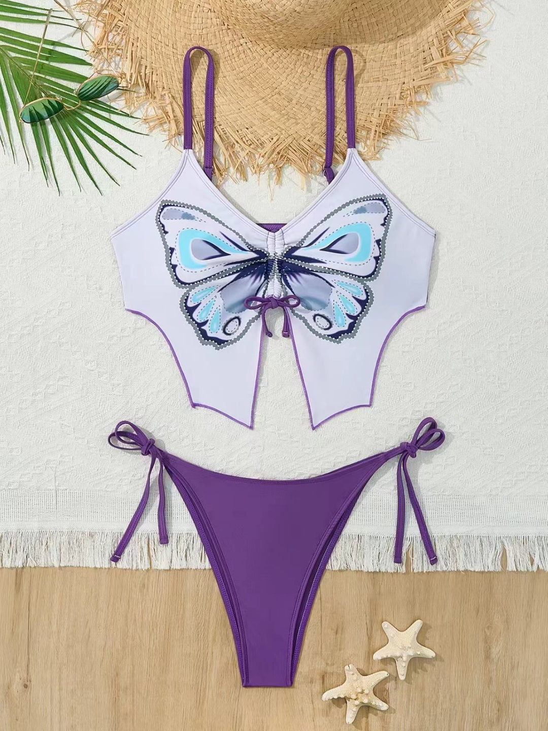 Damen Bikiniset mit verspieltem Schmetterlingsdesign Drune