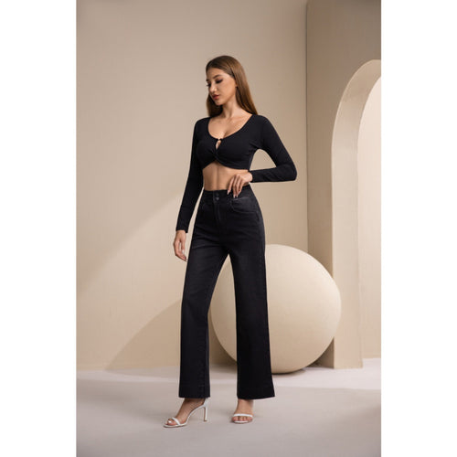 Damen weite High-Waist Jeans mit klassischem Schnitt und modernem Touch Drune