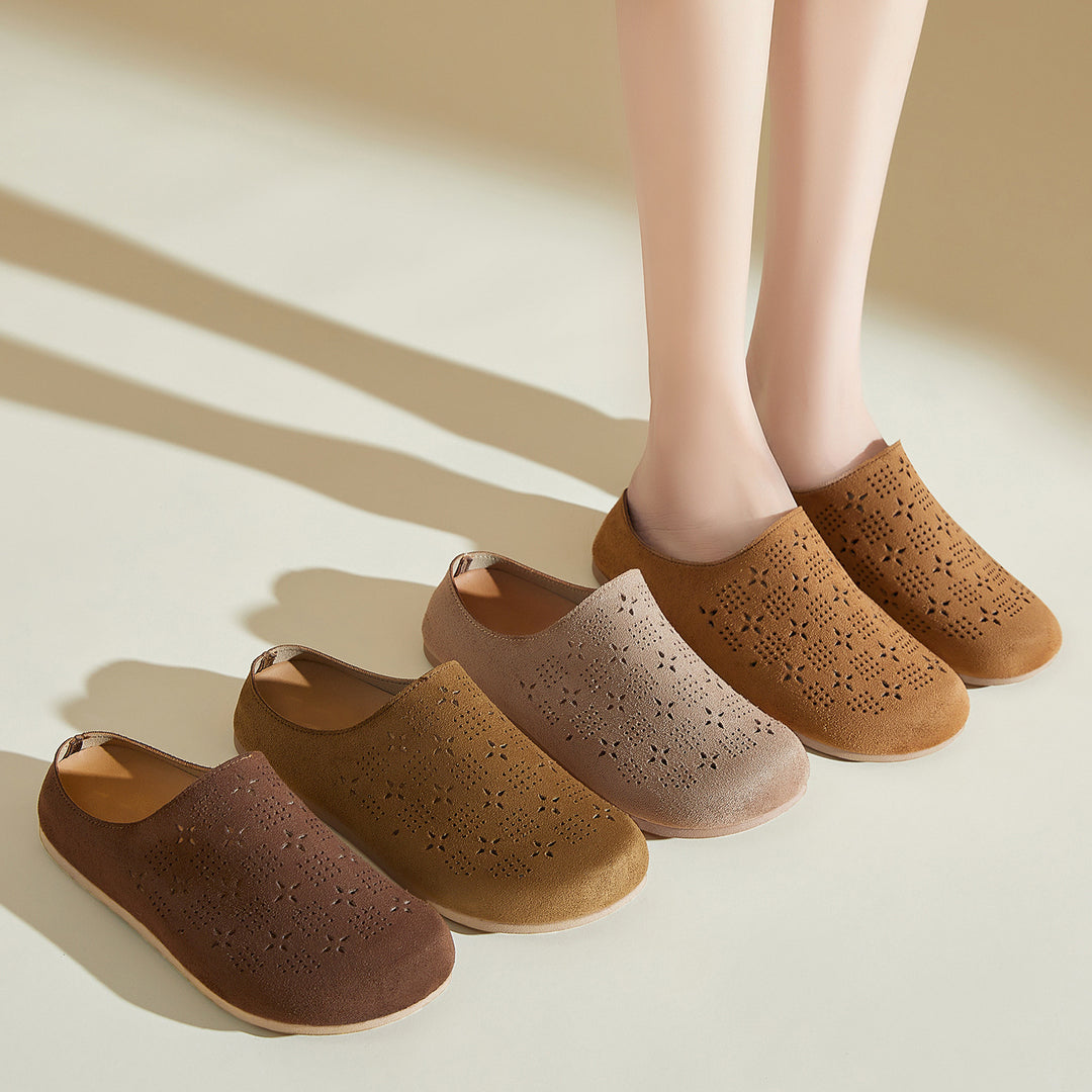 Damen nan Komfort-Mule mit Laserperforation und geformtem Memory-Fußbett Drune