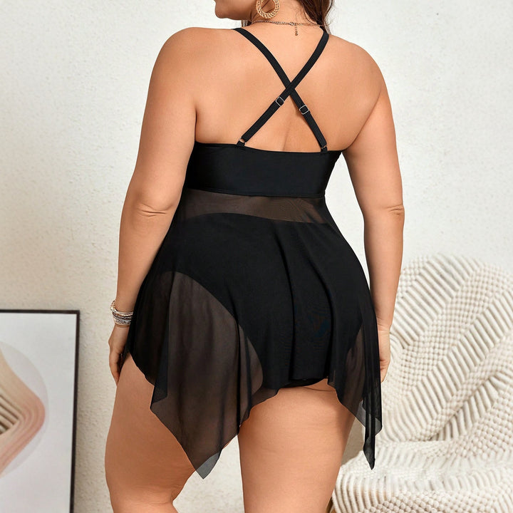 Damen Strandkleid mit transparentem Überrock Drune
