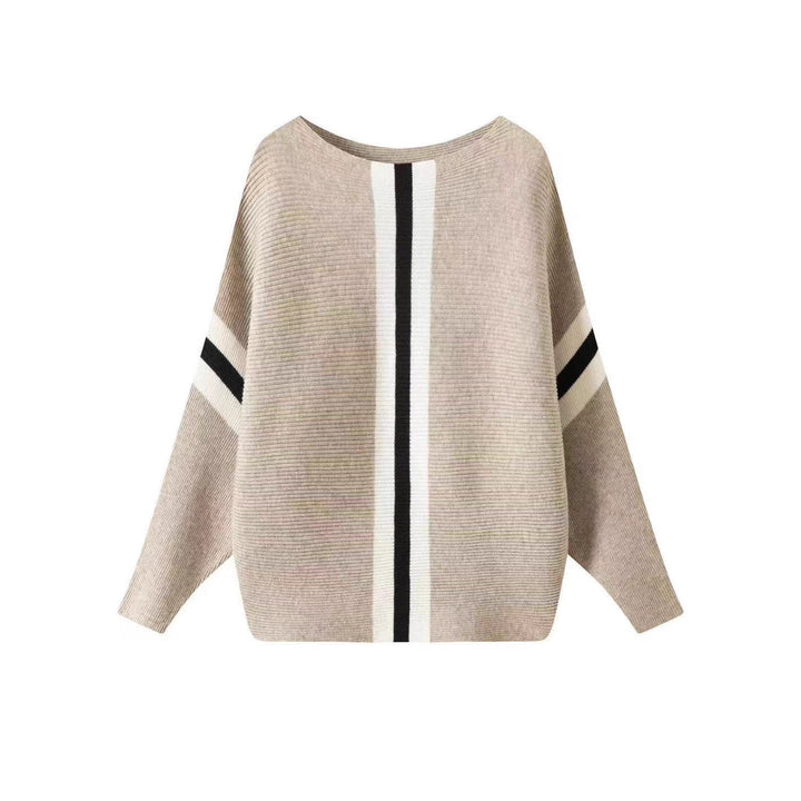 Damen Grobstrickpullover mit modernen Streifen Drune