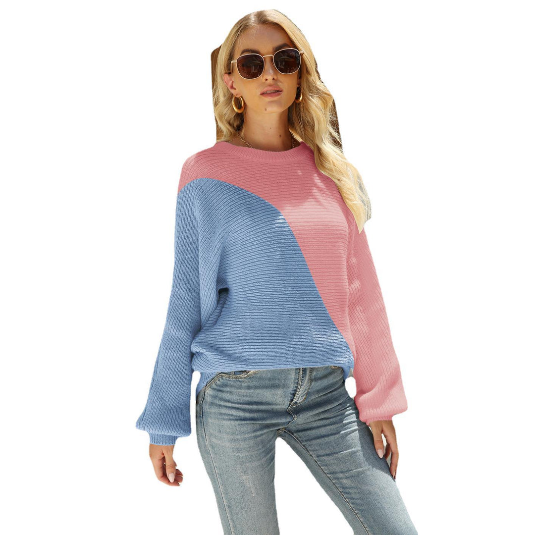 Damen lässiger Strickpullover mit asymmetrischem Design und weitem Schnitt Drune