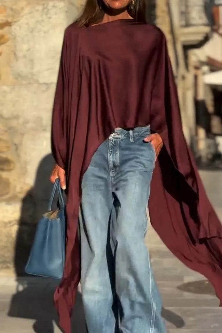 Damen modisches Oversized-Oberteil mit fließendem Schnitt Drune