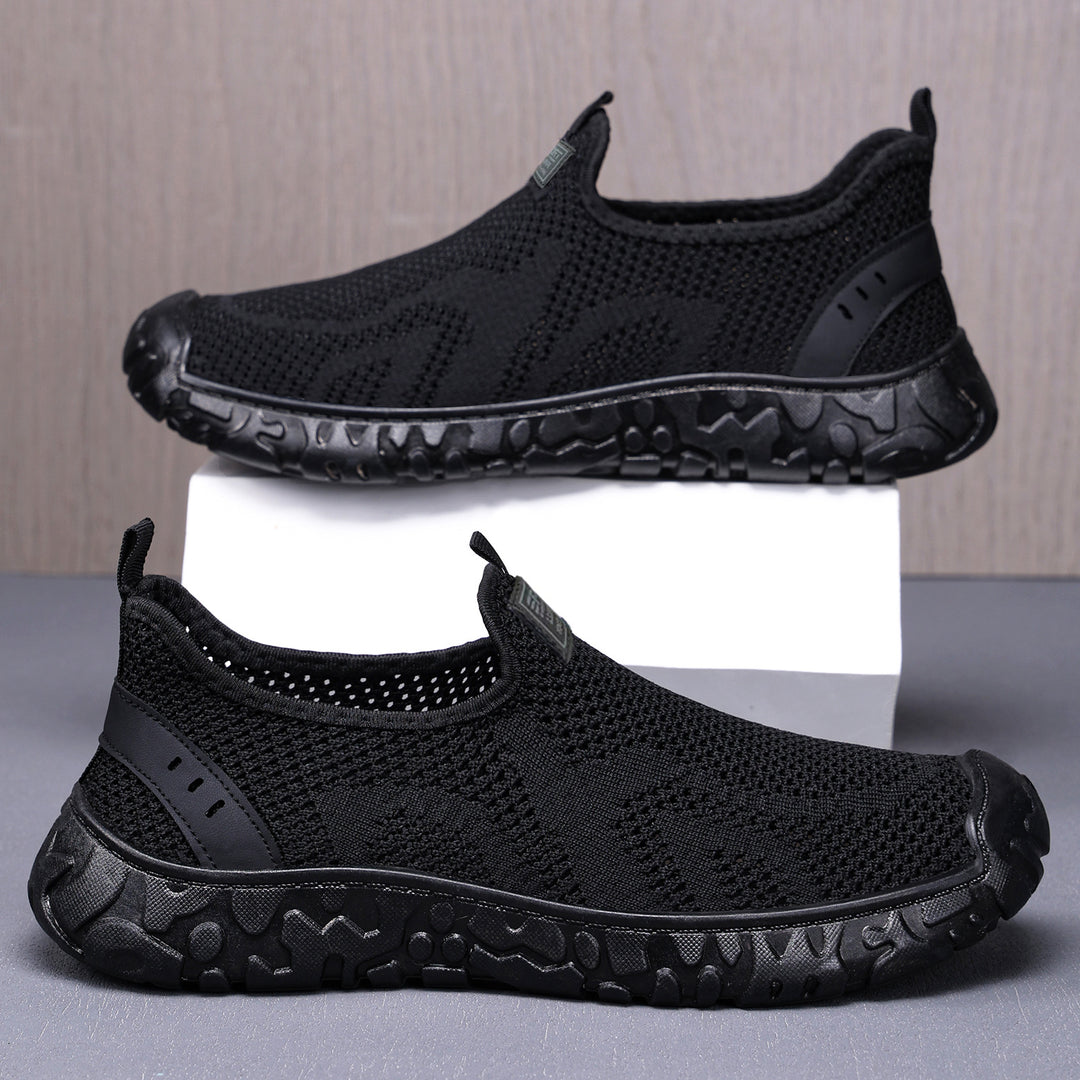 Unisex nan leichter atmungsaktiver Slip-On Strick-Walking-Schuh mit flexibler Profilsohle Drune
