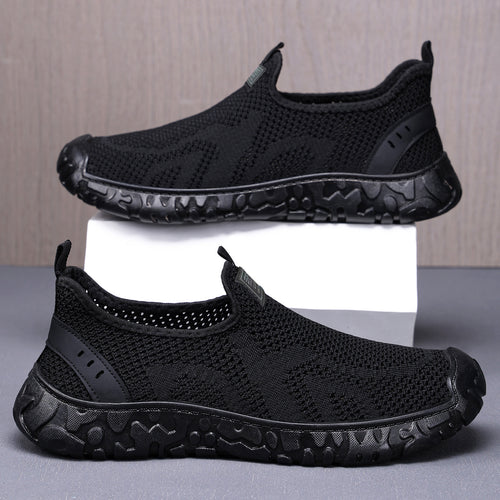 Unisex nan leichter atmungsaktiver Slip-On Strick-Walking-Schuh mit flexibler Profilsohle Drune