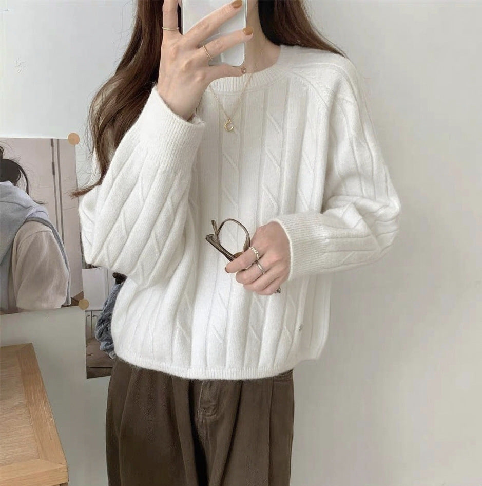 Damen Grobstrickpullover mit strukturiertem Muster und lässigem Schnitt Drune