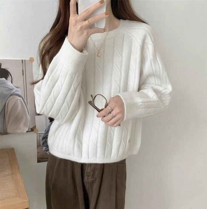 Damen Grobstrickpullover mit strukturiertem Muster und lässigem Schnitt Drune
