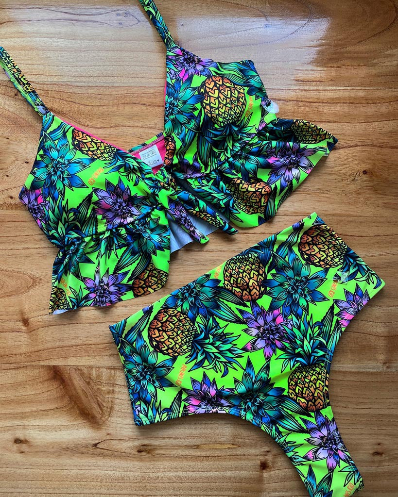 Damen Crop-Bikini-Oberteil mit dekorativem Knoten Drune