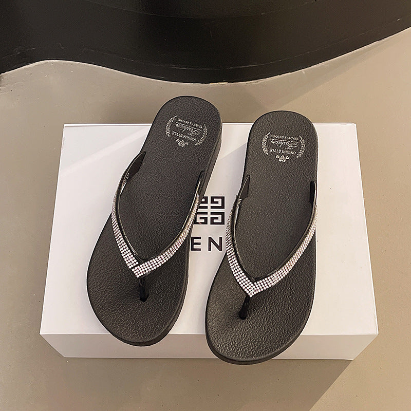 Damen Komfortable Flip-Flops mit glitzernden Details und ergonomischer Sohle Drune