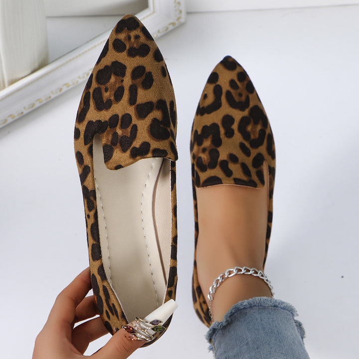 Damen Elegante Mokassin-Schuh mit modernen Leopardenmuster Drune