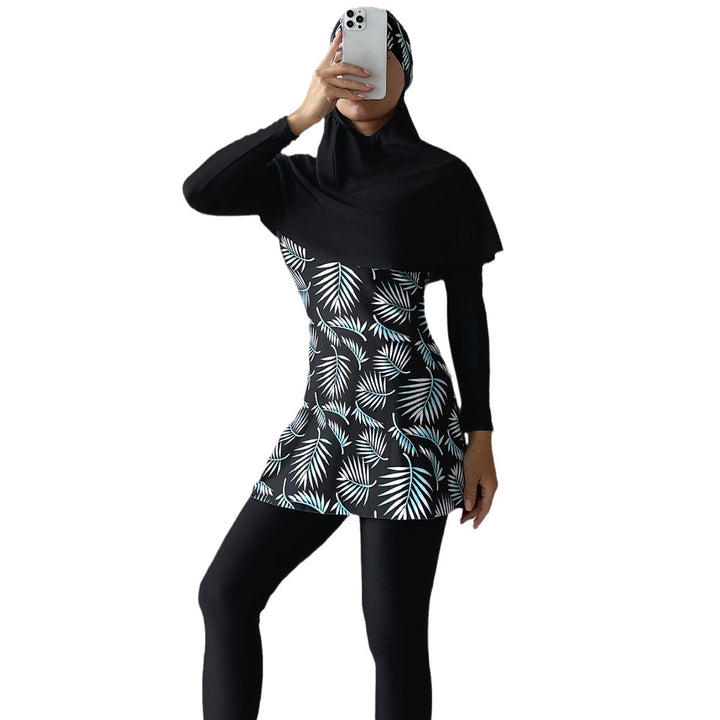 Damen Modisches 360-Grad-Schwimmanzug mit integrierter Hijab Drune
