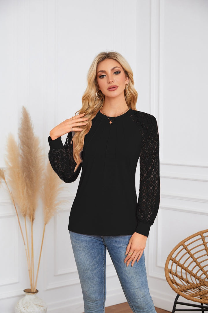 Damen Elegantes und atmungsaktives Oberteil mit Spitze Drune