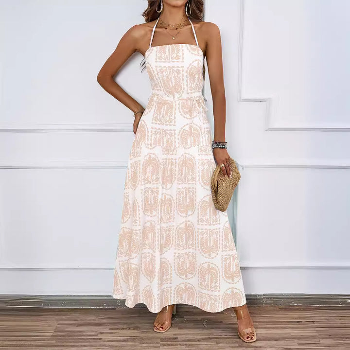 Damen Maxi-Kleid mit verspieltem Muster und eleganter Silhouette Drune