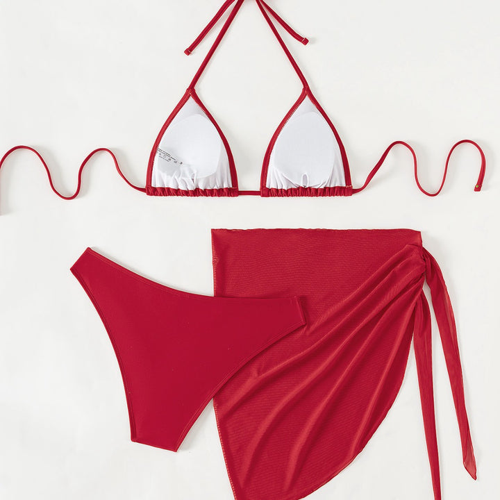 Damen Triangel-Bikini mit floralen Mustern und seitlichem Wickelelement Drune