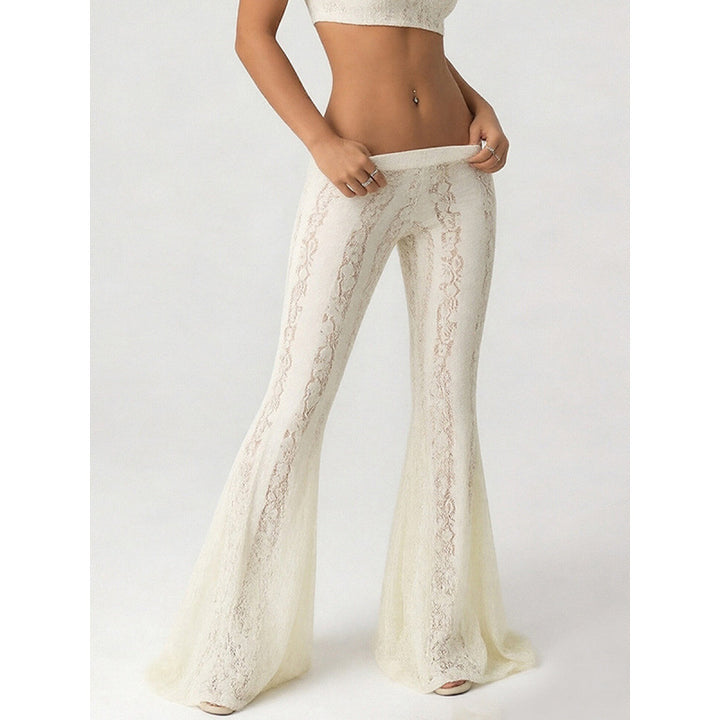 Damen Elegante Spitzenhose im Flared-Design Drune