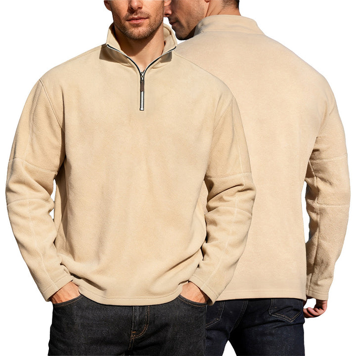 Herren nan leichter Mikrofleece-Performancepullover mit kurzem Reißverschluss Raglanärmeln und formgebenden Nähten Drune