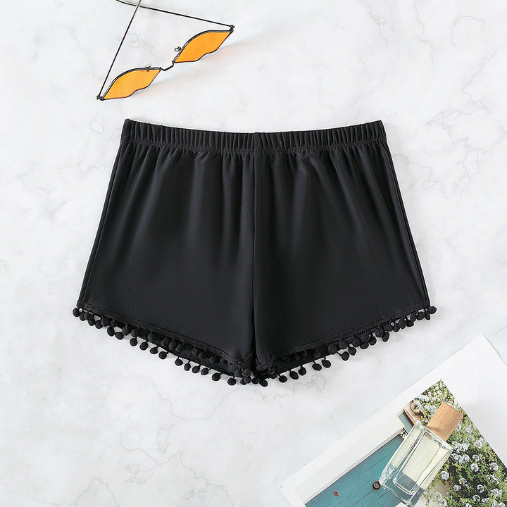 Damen Sommerliche Badeshorts mit verspieltem Pompon-Dekor Drune
