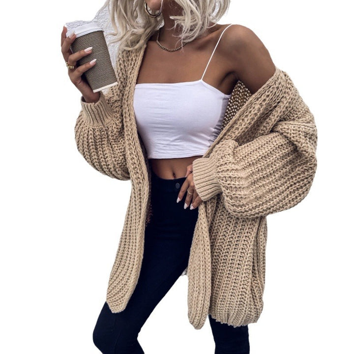 Damen Grober Strickcardigan mit oversized Schnitt und lässigen Ärmeln Drune