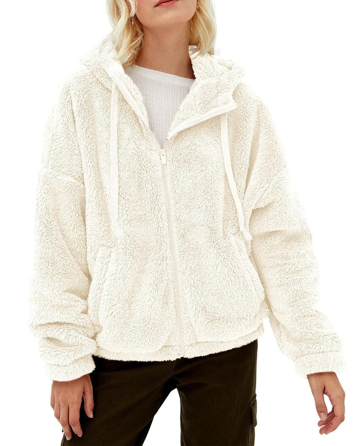 Damen Kuschelige Fleecejacke mit hohem Kragen und Reißverschluss Drune