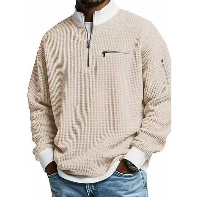 Herren Sweatshirt mit hohem Kragen und praktischem Reißverschluss Drune