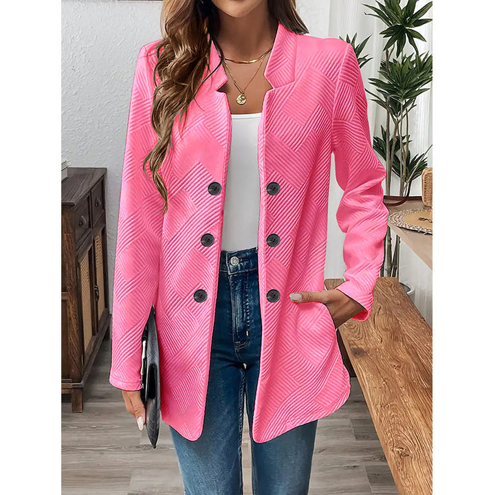 Damen klassischer Blazer mit strukturiertem Design und modernen Knopfdetails Drune