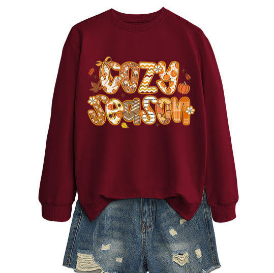 Damen Sweatshirt mit kreativem Herbstdesign und lässigem Schnitt Drune