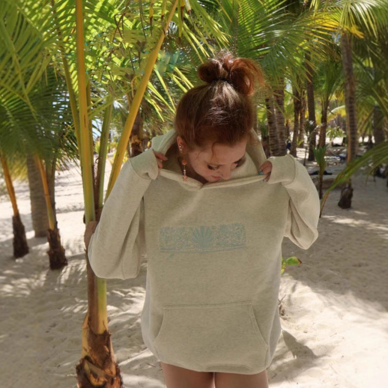 Damen Oversized Kapuzenpullover mit kreativer Grafik und bequemer Passform Drune