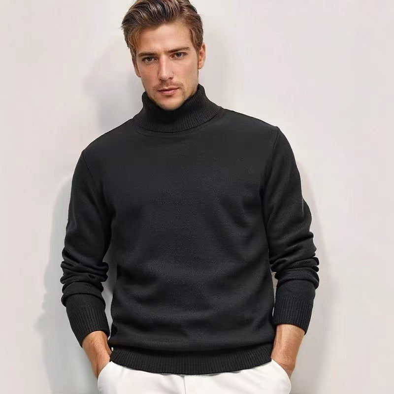 Herren nan feinstrick Rollkragenpullover mit schmaler Silhouette und gerippten Bündchen Drune