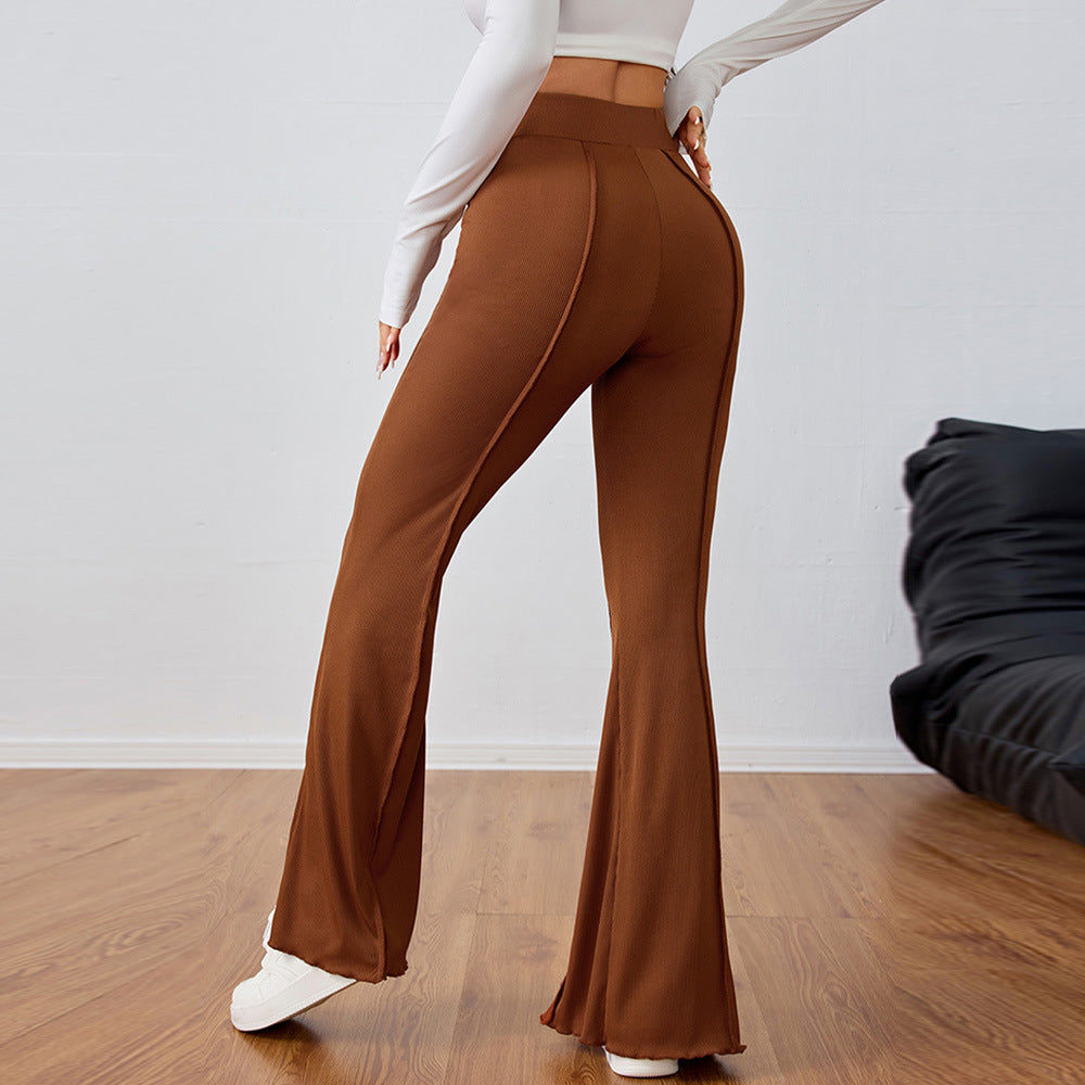Damen elegante Flared-Hose mit seitlichen Schlitzdetails Drune