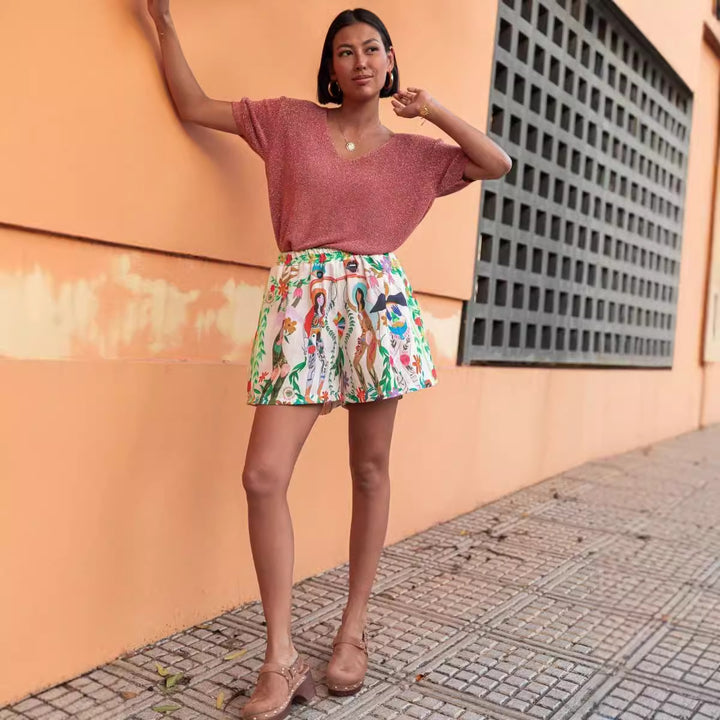Damen entspannte Baumwollshorts Drune