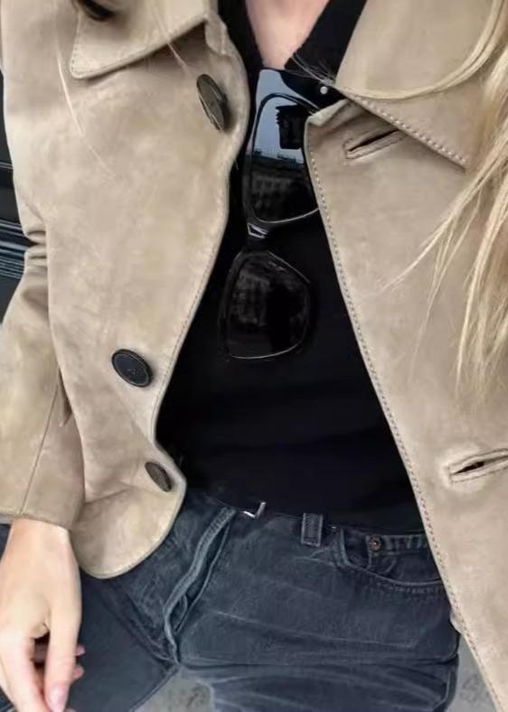 Drune | Camel Boxy Wolljacke
