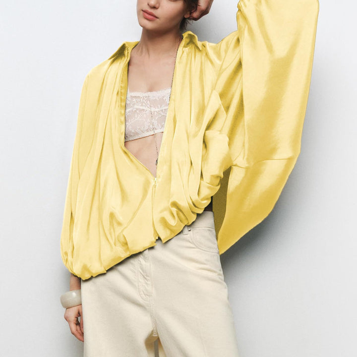 Damen leichte Oversized Seidenjacke Drune