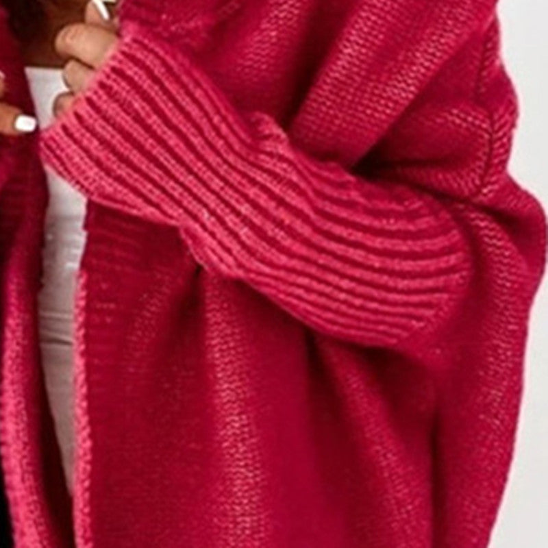Damen gemütlicher Cardigan mit Kapuze und Farbverlauf Drune