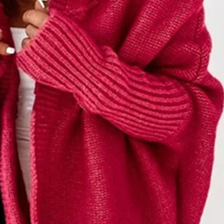 Damen gemütlicher Cardigan mit Kapuze und Farbverlauf Drune