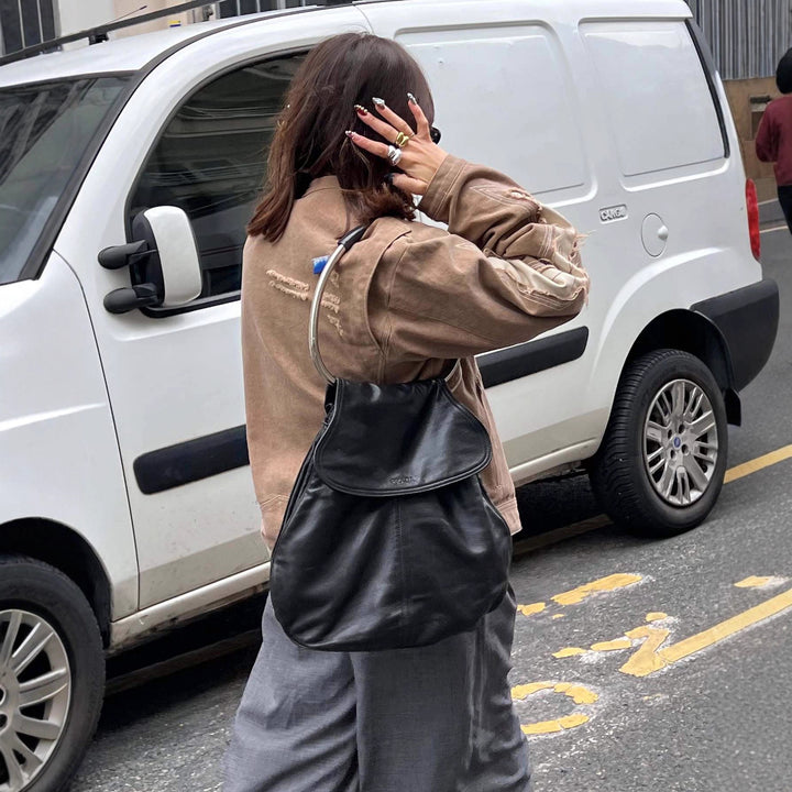 Damen Modische Jacke im Vintage-Stil mit kunstvollen Ziernähten und abgetragenem Effekt Drune