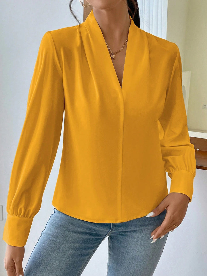 Drune | Elegantes Blusenshirt Mit V-ausschnitt Für Frauen