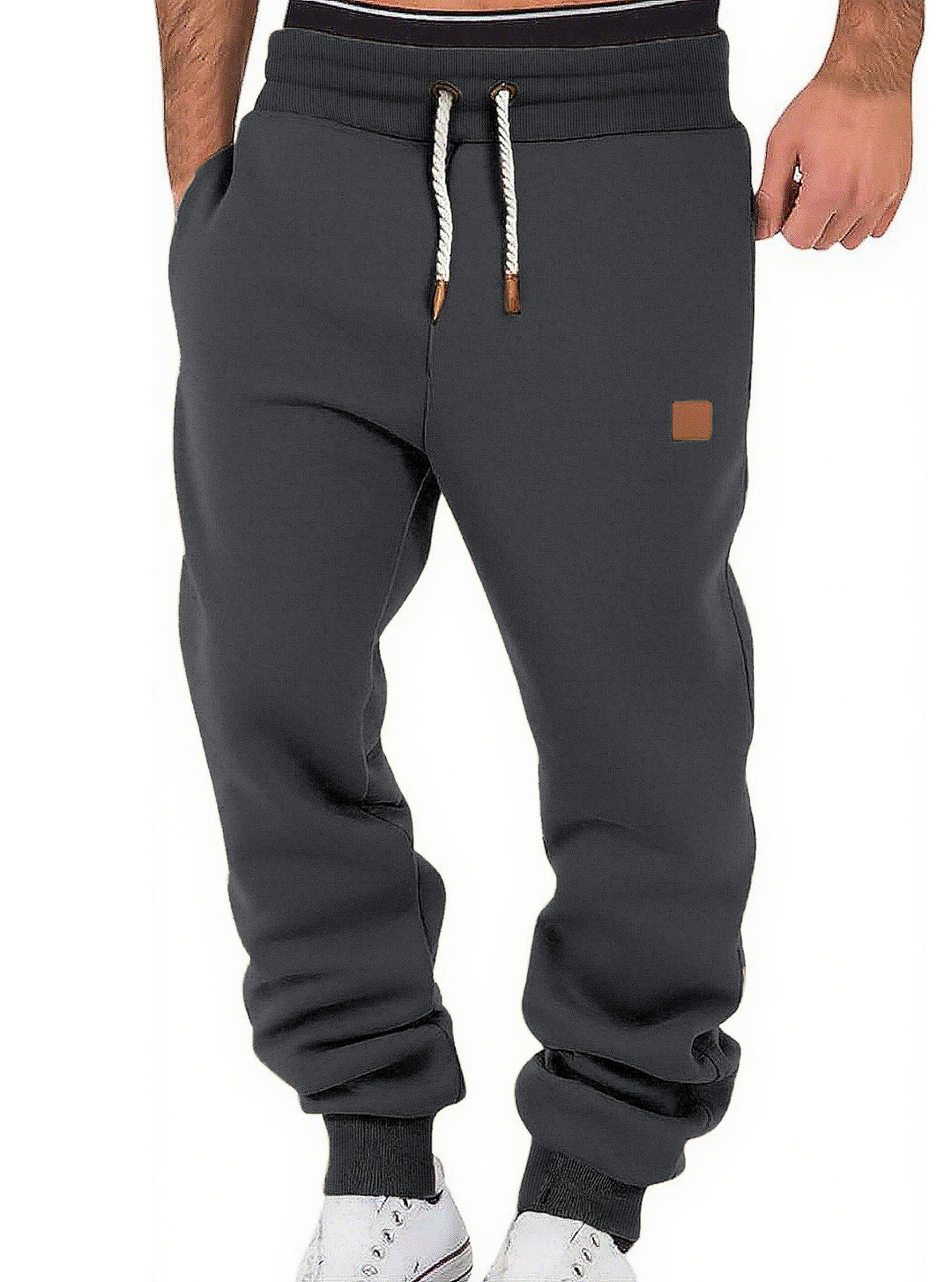Herren nan komfortable Jogginghose aus hochwertiger Baumwollmischung mit elastischem Bund Kordelzug und Bündchen Drune